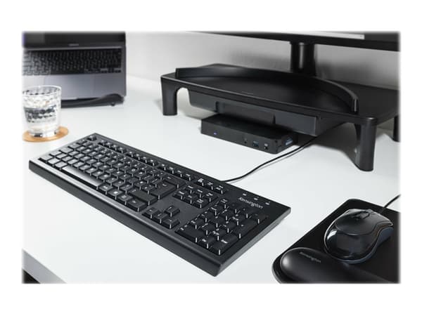 Kensington ValuKeyboard, Täysikokoinen (100 %), Langallinen, USB, QWERTY, Musta