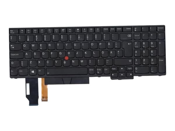 Lite-On - Ersättningstangentbord för bärbar dator - med ClickPad, Trackpoint - bakgrundsbelyst - QWERTY - finska - svart - FRU - för ThinkPad E580; E