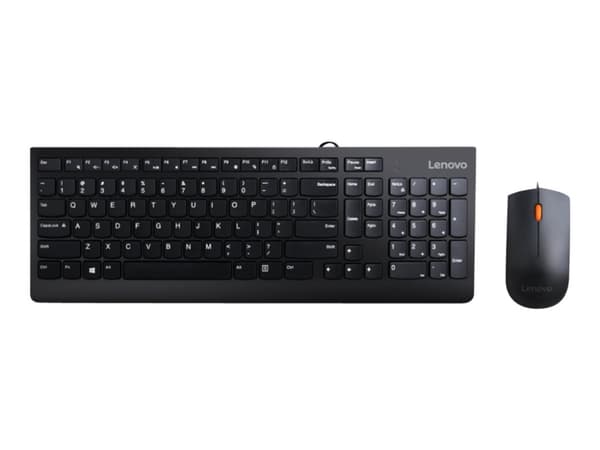 Lenovo 300 USB Combo - Sats med tangentbord och mus - USB - amerikansk Svart