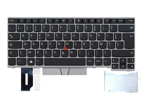Chicony - Ersättningstangentbord för bärbar dator - med Trackpoint, UltraNav - AZERTY - fransk - silver - FRU - för ThinkPad E480; E490; L380; L380 Y