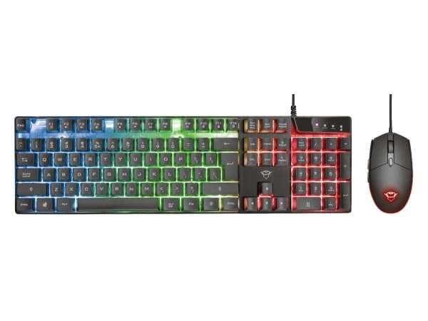 Trust GXT 838 Azor, Fullstor (100 %), Kabel, USB, RGB LED, Svart, Mus inkluderad