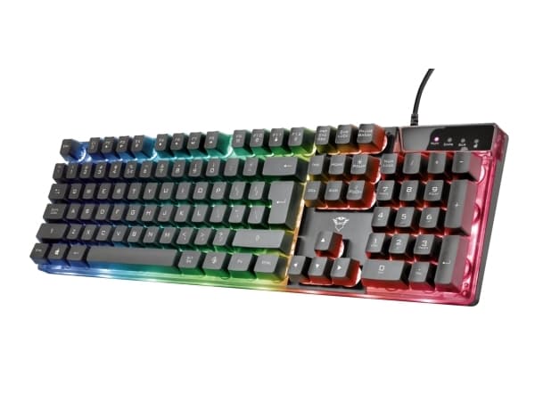 Trust GXT 838 Azor, Fullstor (100 %), Kabel, USB, RGB LED, Svart, Mus inkluderad