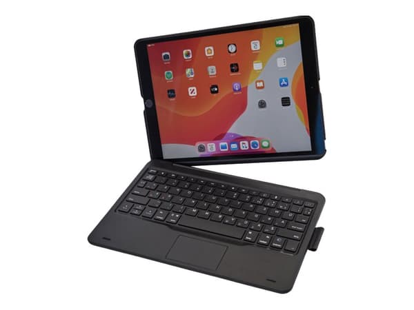 XCEED CoverKey 2.0 - Tastatur og folio-kasse - trådløs - sort - for Apple 10.2-inch iPad (7-8. generation) - Nordisk layout