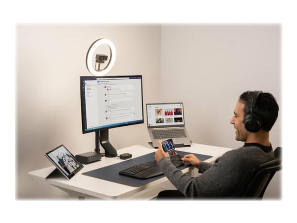 Kensington Pro Fit Ergo Wireless Keyboard - Tangentbord - trådlös - 2.4 GHz, Bluetooth 4.0 - amerikansk - svart