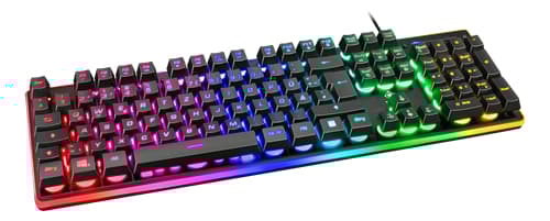 DELTACO GAMING membrane keyboard, RGB backlight, anti-ghosting, DE lay