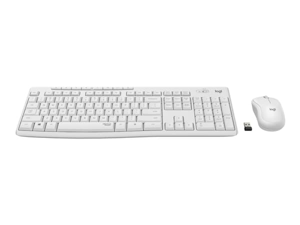 Logitech MK295 Silent - Tastatur- og mussett - trådløs - 2.4 GHz - Pan Nordic - gulaktig hvit