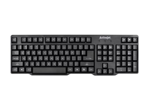 Activejet K-3021, Standard, Ledningsført, USB, Membran, QWERTY, Sortera