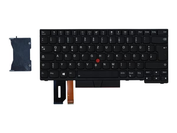 Lenovo - Ersättningstangentbord för bärbar dator - med Trackpoint, UltraNav - bakgrundsbelyst - tysk - svart - FRU