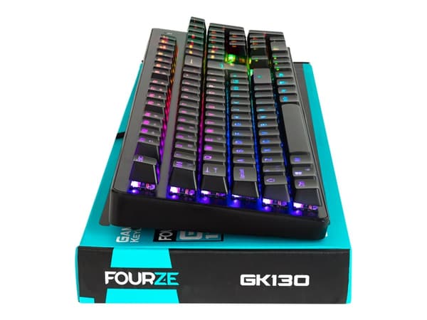 Fourze GK130 - Gamingtastatur - Bagbelyst - Kablet (USB) - Växlar: Red - Nordisk - Sort