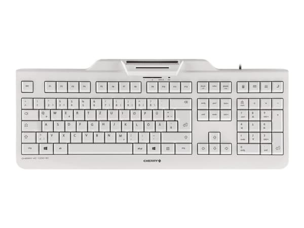 CHERRY KC 1000 SC, Täysikokoinen (100 %), Langallinen, USB, AZERTY, Valkoinen