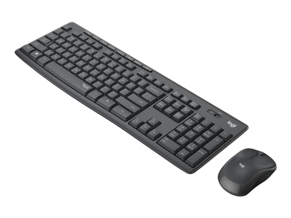 Logitech MK295 Silent - Tastatur- og mussett - trådløs - 2.4 GHz - US International - grafitt