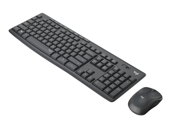 Logitech MK295 Silent - Tastatur- og mussett - trådløs - 2.4 GHz - US International - grafitt Grafitt