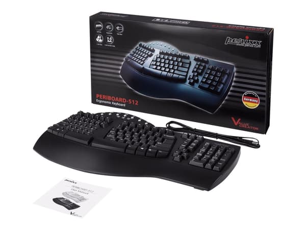 Perixx PERIBOARD-512 Classic - Tastatur - USB - USA - svart