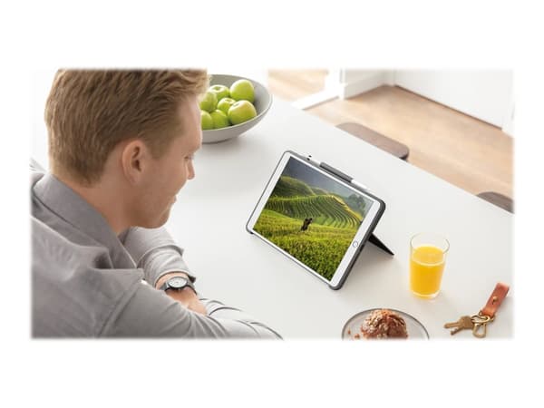 Logitech Combo Touch - Tastatur og folioveske - med styrepute - bakgrunnsbelyst - Apple Smart connector - QWERTY - Italiensk - grafitt - for Apple 10