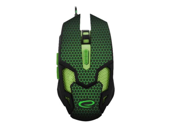 Esperanza MX207 COBRA - Mus - högerhänt - optisk - 6 knappar - kabelansluten - USB - grön