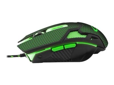 Esperanza MX207 COBRA - Mus - högerhänt - optisk - 6 knappar - kabelansluten - USB - grön