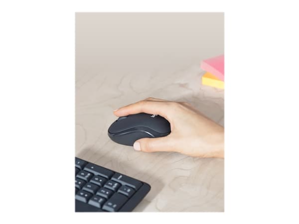Logitech MK295 Silent - Sats med tangentbord och mus - trådlös - 2.4 GHz - ungerska - grafit