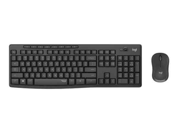 Logitech MK295 Silent - Sats med tangentbord och mus - trådlös - 2.4 GHz - ungerska - grafit