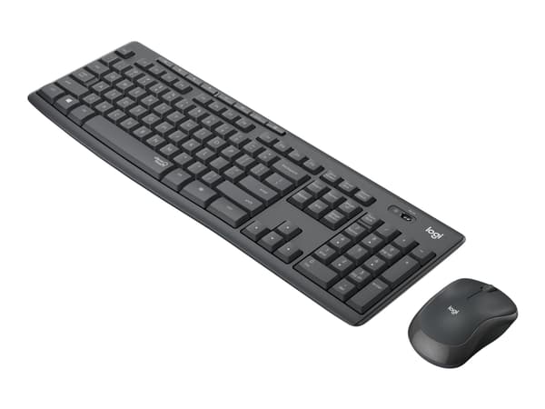 Logitech MK295 Silent - Sats med tangentbord och mus - trådlös - 2.4 GHz - ungerska - grafit grafit