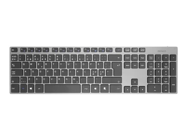 DELTACO TB-800 - Sats med tangentbord och mus - trådlös - 2.4 GHz - QWERTY - hela norden - mörkgrå
