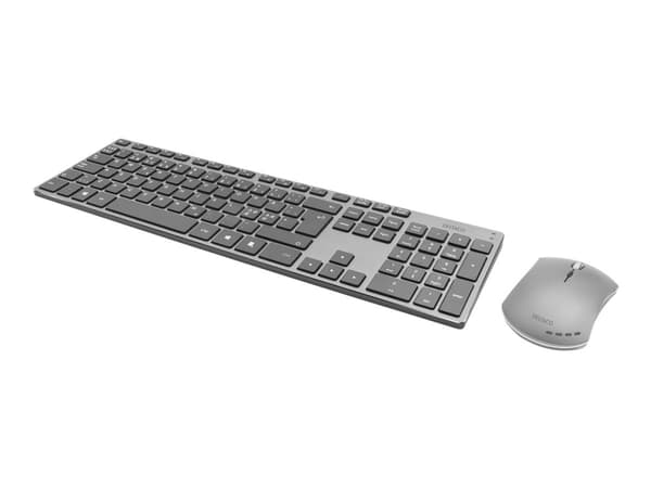 DELTACO TB-800 - Sats med tangentbord och mus - trådlös - 2.4 GHz - QWERTY - hela norden - mörkgrå