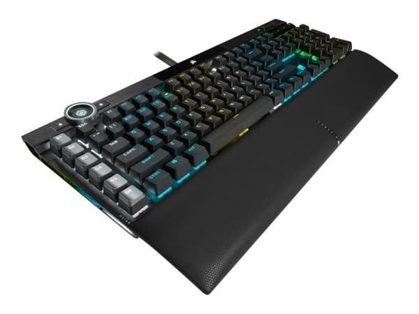 Corsair K100 RGB, Full-size (100%), USB, Optomekaaninen näppäinkytkin, QWERTY, RGB LED, Musta musta