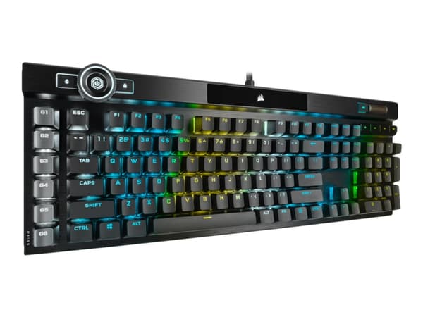 CORSAIR Gaming K100 RGB - Tangentbord - bakgrundsbelyst - USB - Nordisk - tangentbrytare: Cherry MX Speed RGB Silver-knappar - svart