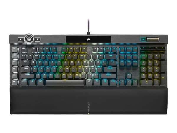 CORSAIR Gaming K100 RGB - Tangentbord - bakgrundsbelyst - USB - Nordisk - tangentbrytare: Cherry MX Speed RGB Silver-knappar - svart