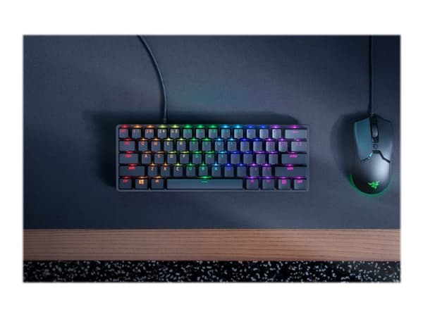 Razer Huntsman Mini - Tangentbord - bakgrundsbelyst - USB - amerikansk - tangentbrytare: Razer Linear Optical - svart