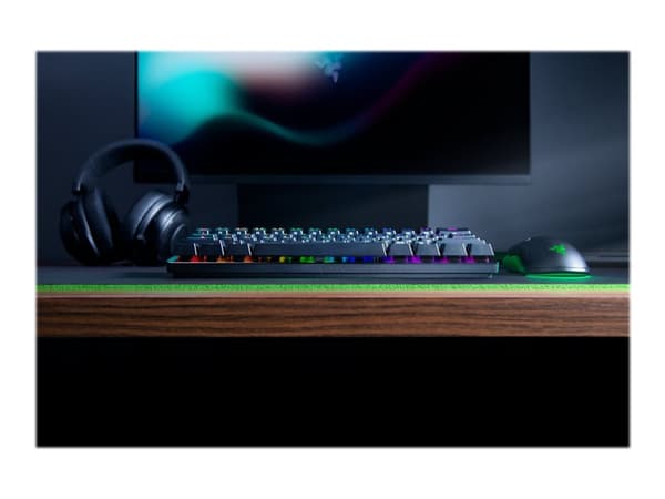 Razer Huntsman Mini - Tangentbord - bakgrundsbelyst - USB - amerikansk - tangentbrytare: Razer Linear Optical - svart
