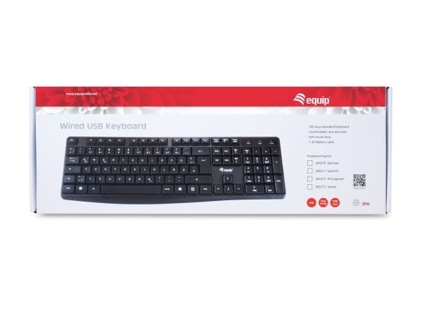 Equip 245212, full storlek (100 %), USB, QWERTY, sortering