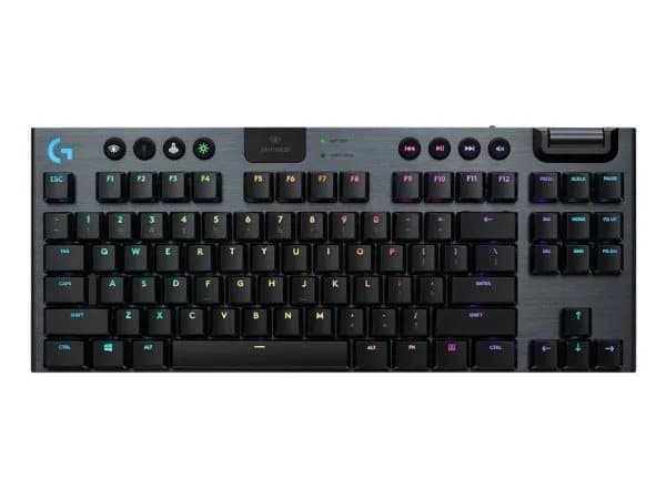 Logitech G915 TKL Tenkeyless LIGHTSPEED Wireless RGB Mechanical Gaming Keyboard - Tastatur - backlit - USB, Bluetooth, LIGHTSPEED - Nordisk - tastsvi
