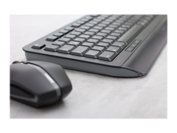 CHERRY Desktop GENTIX [EU/US] WL black US-Englisch mit EURO Symbol, Täysikokoinen (100 %), Langaton RF, Musta, Sisältää hiiren