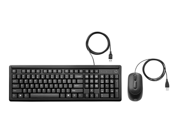 HP 160 - Sats med tangentbord och mus - USB - QWERTY - engelska - svart - för HP 21, 22, 24, 27; Pavilion 24, 27, TP01