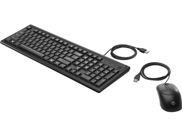 HP 160 - Sats med tangentbord och mus - USB - QWERTY - engelska - svart - för HP 21, 22, 24, 27; Pavilion 24, 27, TP01