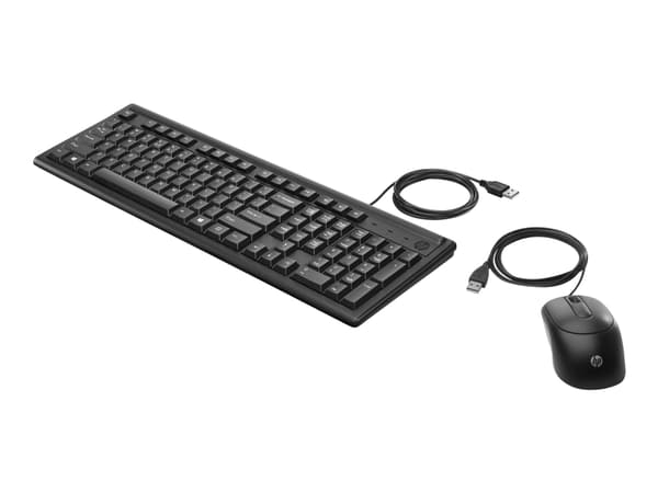 HP 160 - Sats med tangentbord och mus - USB - QWERTY - engelska - svart - för HP 21, 22, 24, 27; Pavilion 24, 27, TP01 Svart