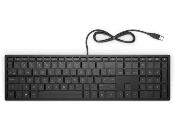 HP Pavilion 300 - Tastatur - USB - Spansk - kullsort