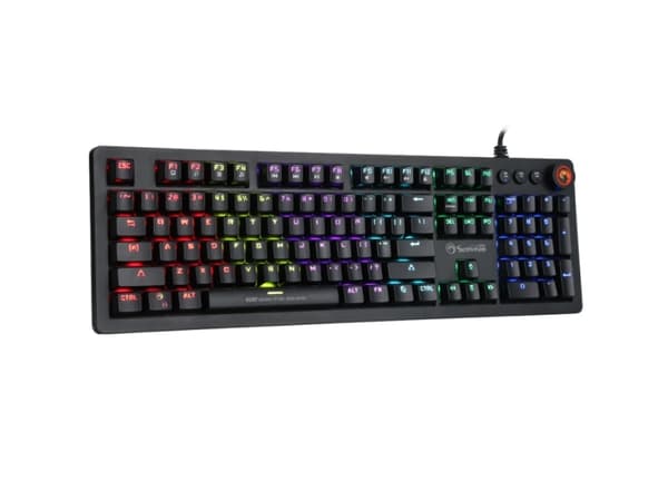 Marvo KG917, Fullstor (100 %), Kabel, USB, Mekaniska tangentbrytare, LED, Svart