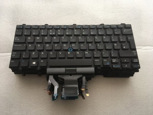 Dell - Ersättningstangentbord för bärbar dator - med pekpinne - bakgrundsbelyst - QWERTY - brittisk