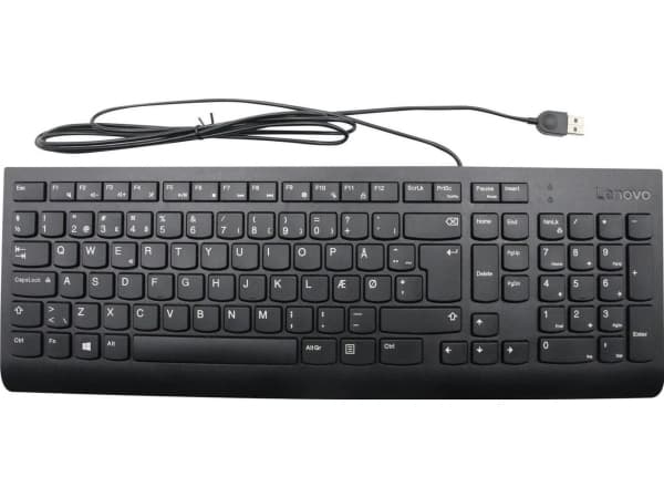 Lenovo Calliope - Tangentbord - USB - QWERTY - dansk - svart - FRU