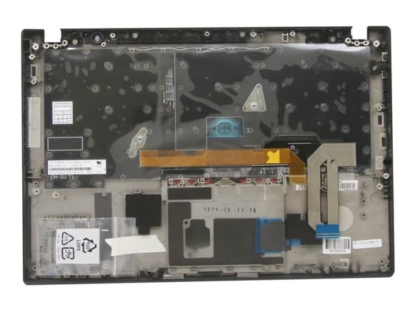 Sunrex - Ersättningstangentbord för bärbar dator - med ClickPad, Trackpoint - bakgrundsbelyst - AZERTY - belgisk - svart - med övre skydd