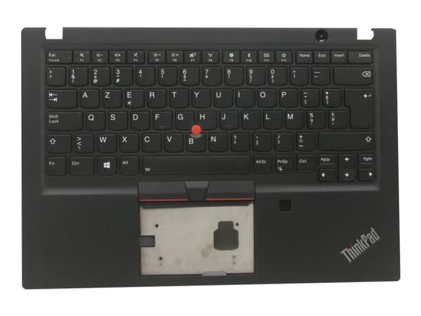 Sunrex - Ersättningstangentbord för bärbar dator - med ClickPad, Trackpoint - bakgrundsbelyst - AZERTY - belgisk - svart - med övre skydd