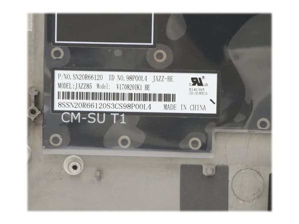 Sunrex - Ersättningstangentbord för bärbar dator - med ClickPad, Trackpoint - bakgrundsbelyst - AZERTY - belgisk - svart - med övre skydd