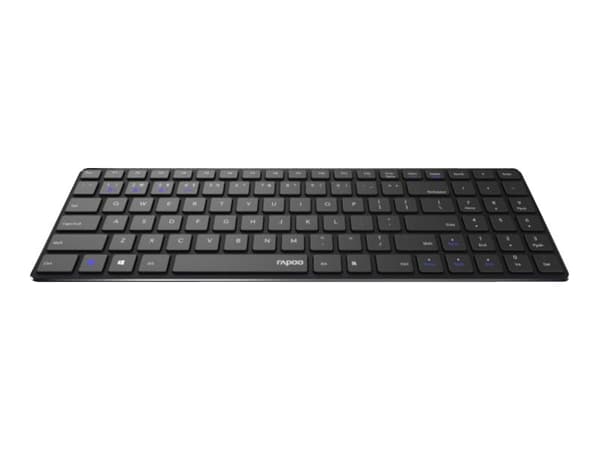 Rapoo E9100M - Tangentbord - trådlös - 2.4 GHz, Bluetooth 4.0, Bluetooth 3.0 - svart