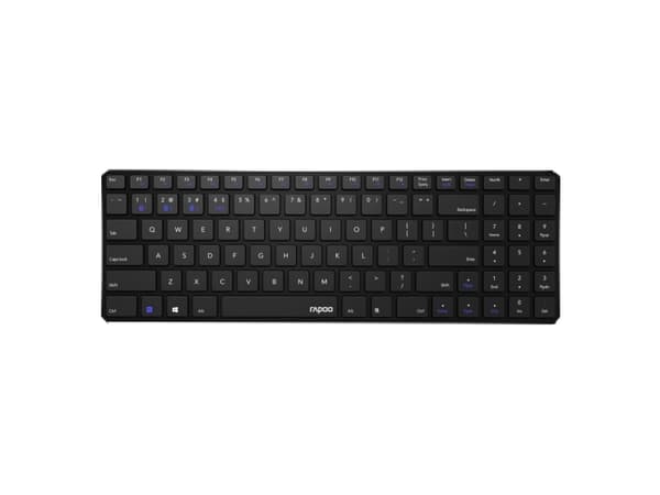 Rapoo E9100M - Tangentbord - trådlös - 2.4 GHz, Bluetooth 4.0, Bluetooth 3.0 - svart