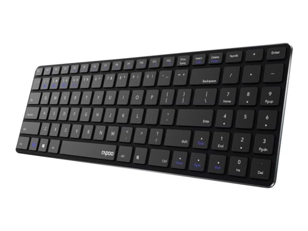 Rapoo E9100M - Tangentbord - trådlös - 2.4 GHz, Bluetooth 4.0, Bluetooth 3.0 - svart Svart