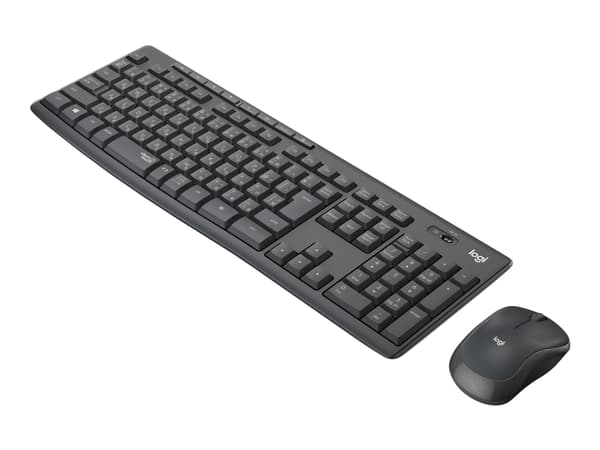 Logitech MK295 Silent - Tastatur- og mussett - trådløs - 2.4 GHz - Spansk - grafitt