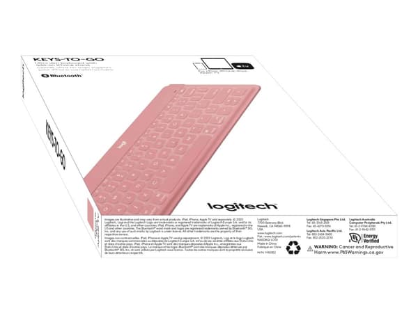 Logitech Keys-To-Go - Tastatur - trådløs - Bluetooth - QWERTY - Nederlandsk/engelsk - rødmerosa - for Apple iPad/iPhone/TV