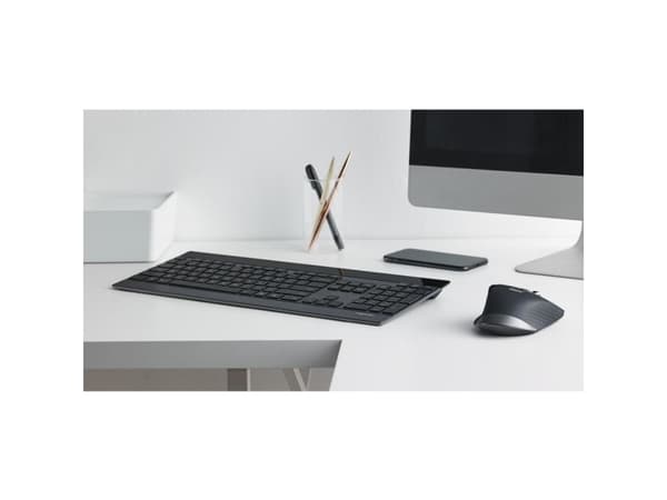 Rapoo 9900M, Full størrelse (100 og), Trådløs, RF trådløs + Bluetooth, Membrannøkkelbryter, Sort, Mus inkludert