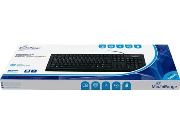 MediaRange MROS101-UK, Täysikokoinen (100%), Ledningsført, USB, Mekanisk, QWERTY, Lajittelu